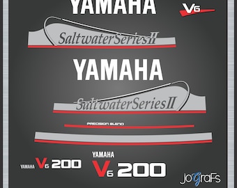 Yamaha Saltwater II Precision Blend Decal Kit - Outboard Engine Replacement Die-Cut Stickers