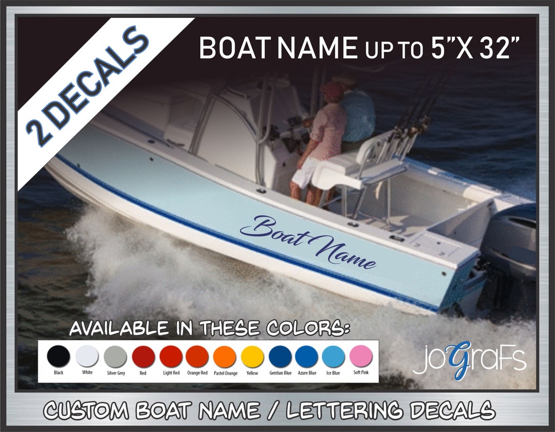 Custom Boat Side Name / Lettering Decals 1-color - Etsy