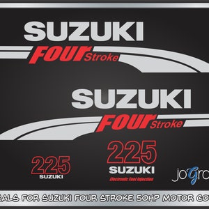 Suzuki 225hp Four Stroke Decal Kit - Outboard Engine Replacement Die-Cut Stickers