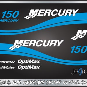 Mercury 150hp Decal Kit - Outboard Engine Replacement Die-Cut Stickers