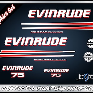 Evindrude 75HP Fitcht Fuel Injection Decal Kit - Outboard Engine Replacement Die-Cut Stickers