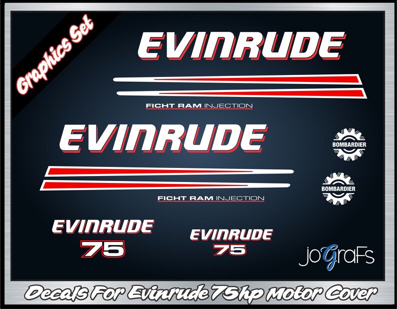 Evindrude 75HP Fitcht Fuel Injection Decal Kit Outboard Etsy