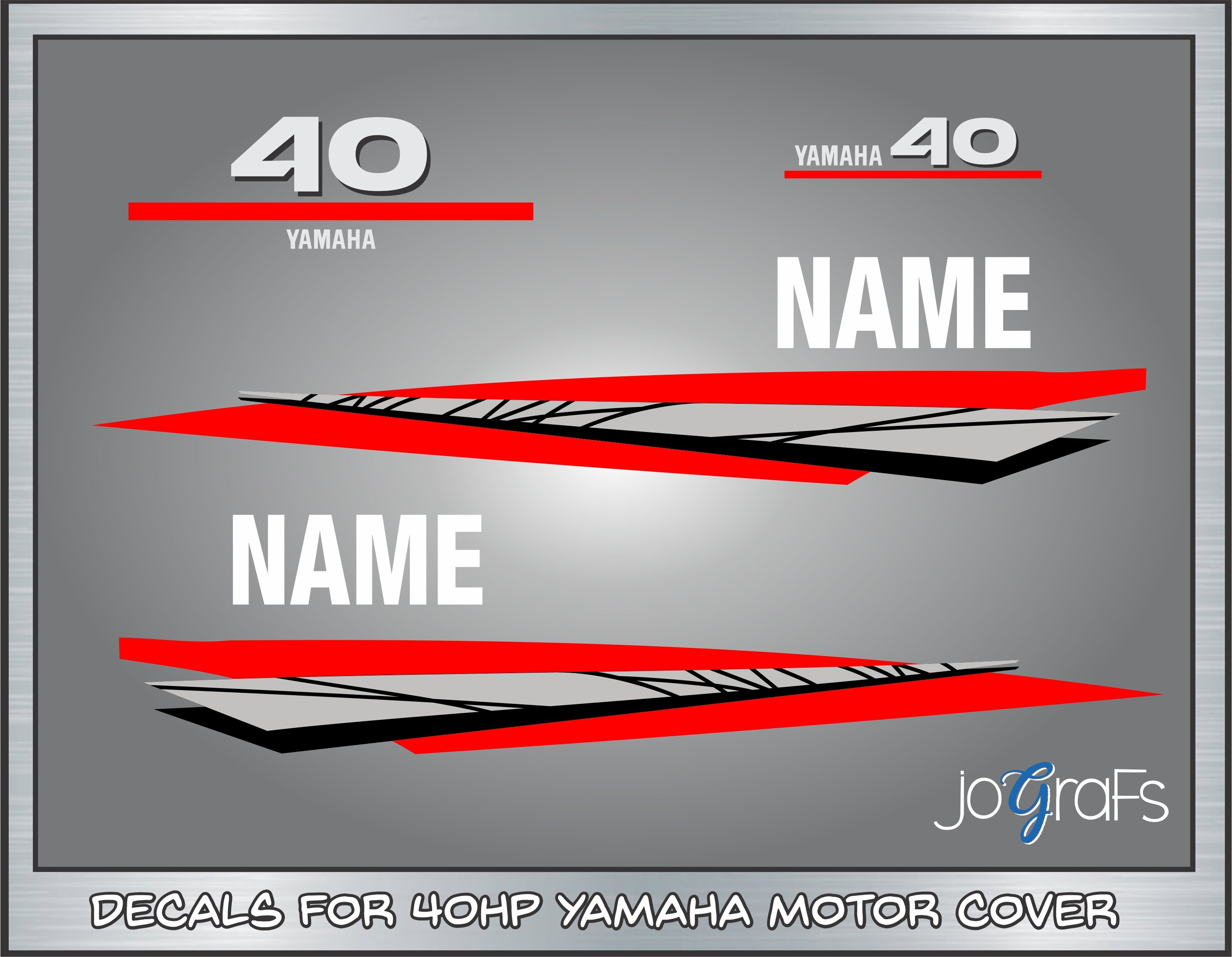 Yamaha 40hp Decal Kit 2stroke Outboard Engine Replacement Etsy