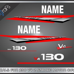 Yamaha 130hp Decal Kit - 2Stroke Outboard Engine Replacement Die-Cut Stickers