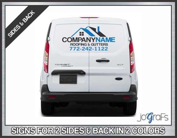 Custom Business Small Van / Company Name Decals 2 Sides & 1 Back 2