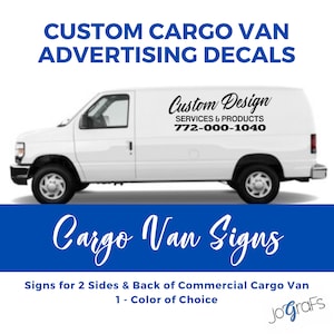 Custom Cargo Van Lettering Advertising, Truck Signs, Van Lettering Decals, Company Signs,  Cargo van Signs