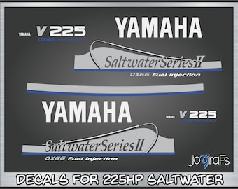 Yamaha Saltwater II OX66 Decal Kit - Outboard Engine Replacement Die-Cut Stickers