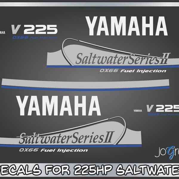 Yamaha Saltwater II OX66 Decal Kit - Outboard Engine Replacement Die-Cut Stickers