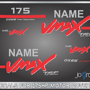 Yamaha VMAX 175hp Decal Kit - Outboard Engine Replacement Die-Cut Stickers