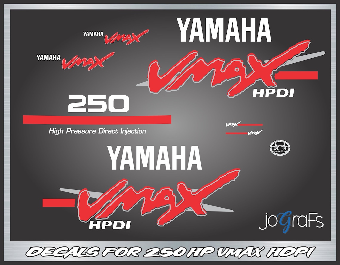 Yamaha VMAX HDPI Decal Kit Outboard Engine Replacement Etsy