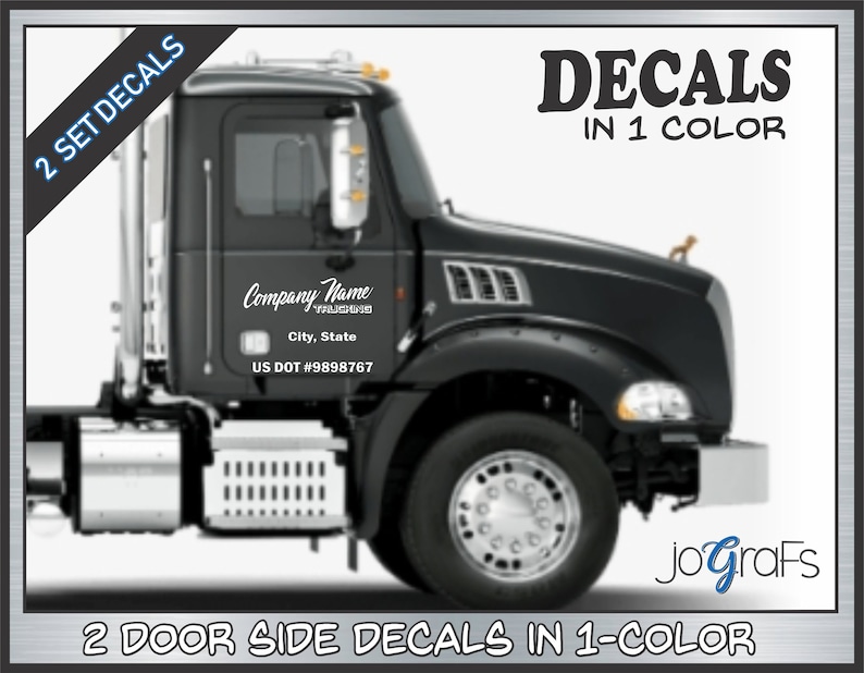 Custom Semi Truck Commercial / Company Name Decals 2 Doors Etsy