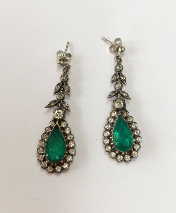 Amazing Edwardian Paste Earrings
