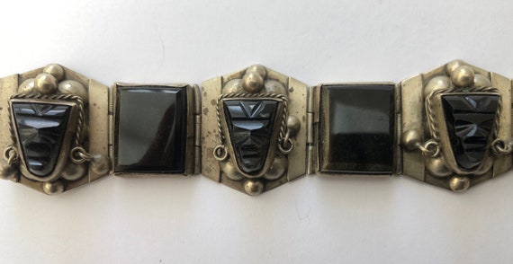 TAXCO 1940’s Obsidian Bracelet - image 1