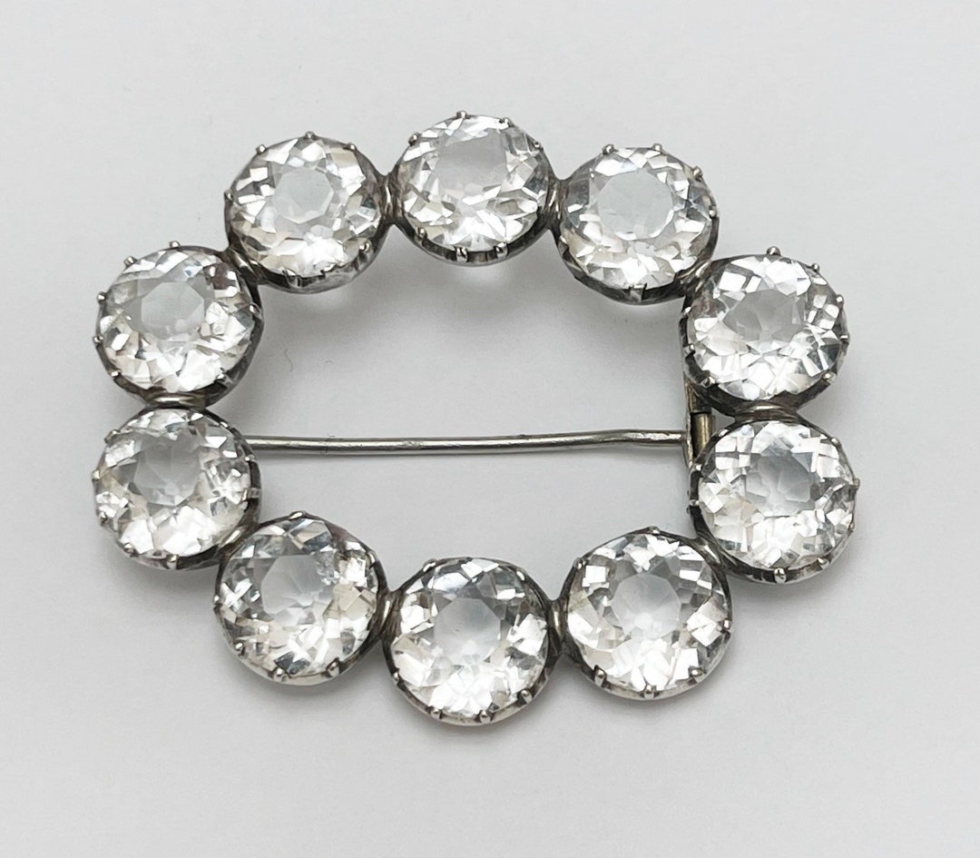 Beautiful Georgian Rock Crystal Brooch - Etsy