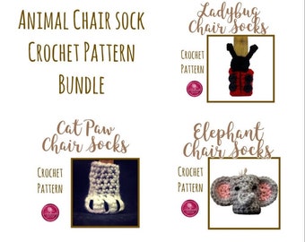 Animal Chair Sock Crochet Pattern Bundle