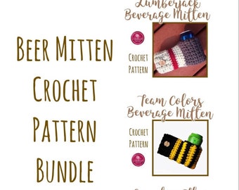 Beverage Mitten Crochet Pattern Bundle