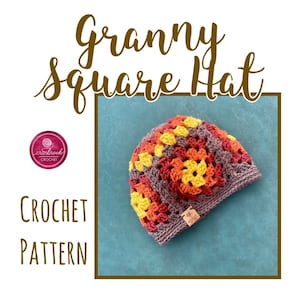 Granny Square Hat Crochet Patern image 1