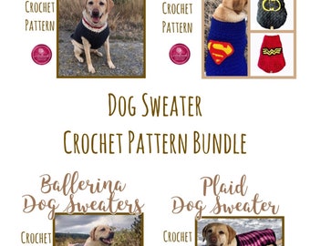 Dog Sweater Crochet Pattern Bundle
