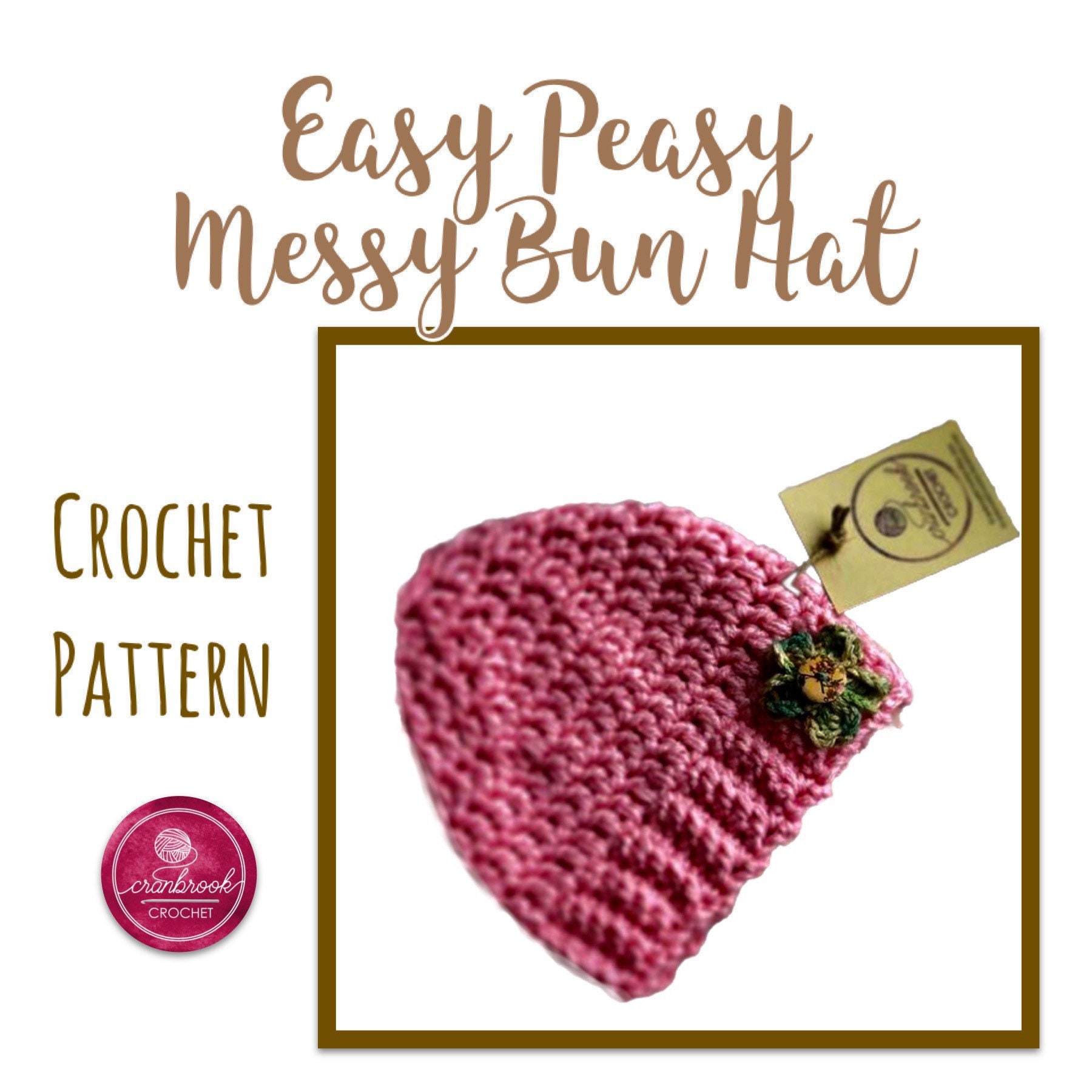 Easy Peasy Messy Bun Hat Crochet 