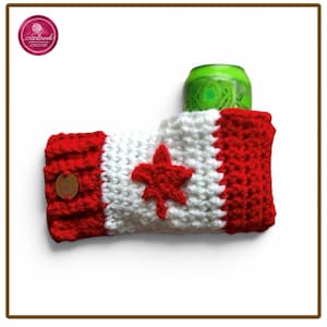 Haakpatroon drankwant met Canadese vlag