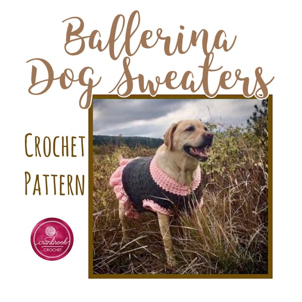 Instant PDF Download: Ballerina Dog Sweater Crochet Pattern