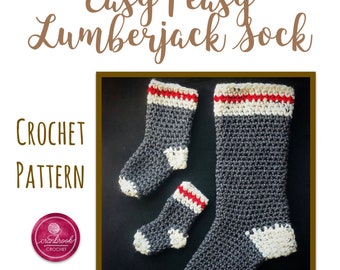 Easy Peasy Lumberjack Sock Crochet Pattern