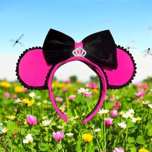 Hot pink mouse ears headband