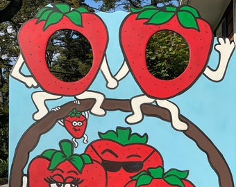 Strawberry Photo Booth Board (Wooden)