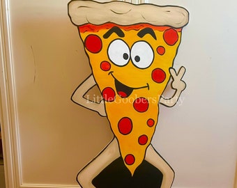 Pizza Party, Pizza Photo Booth Prop Cutout and Balloon Holder