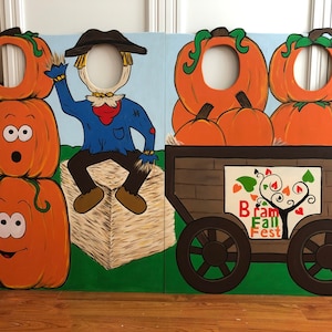 Pumpkin Patch W/ Scarecrow Photo Booth Board wooden Fall - Etsy