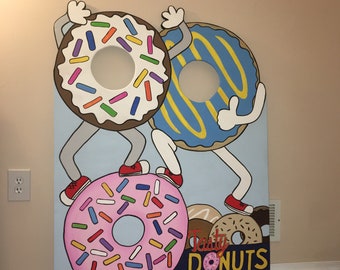 Donut Photo Booth Prop: Hand-Painted Party Decoration