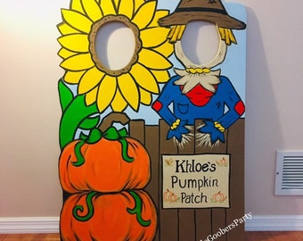 Pumpkin Photo Booth Prop foam board Personalized Scarecrow | Etsy