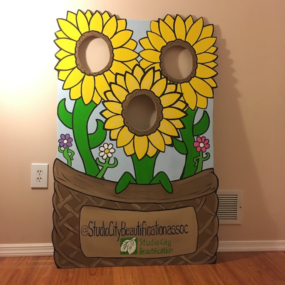 Sunflower Photo Booth Prop Wooden Personalized Photo Op Fall Etsy
