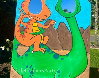 Dinosaur Photo Booth Prop, Holiday, Party, and Festival Face in Hole Photo Op Standin, Outdoor Decorations, Photo Standee