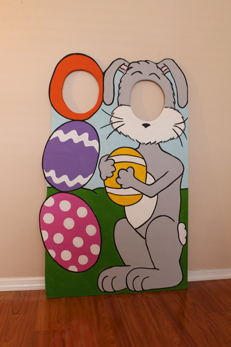 Easter Bunny Photo Booth Prop Wooden Personalized Easter Etsy