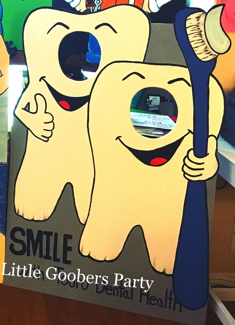 Dentist Display Board Tooth Photo Booth Prop Festival Face Etsy