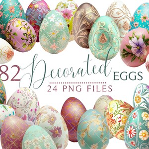 Trendy Easter Eggs Collection in pastel colors SVG PNG EPS