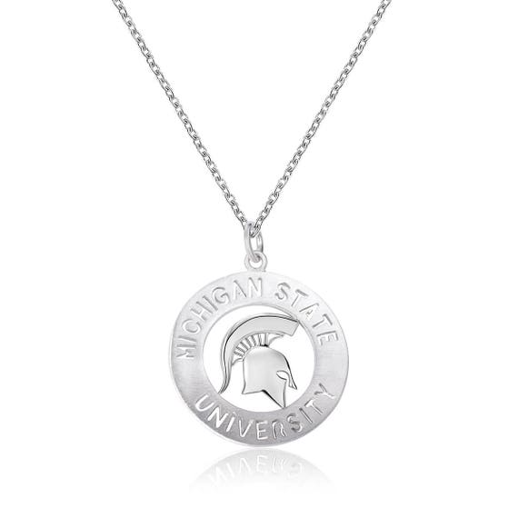 Msu Spartan Circle Pendant Etsy Msu Spartan Circle Pendant Etsy