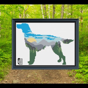 Hiking Irish Setter Cross Stitch PDF PATTERN | Chart | Instant Download | Embroidery | XStitch | Pattern Keeper Compatible