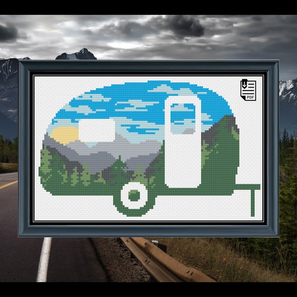 Camper Cross Stitch Pattern - Etsy