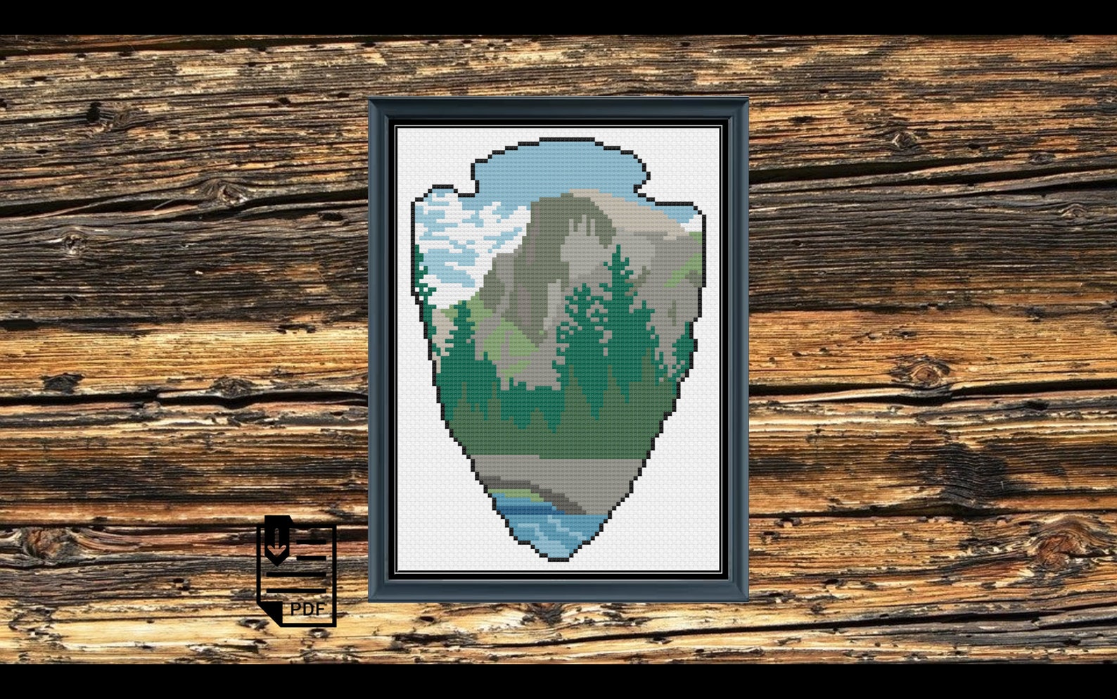 Yosemite National Park Cross Stitch PDF PATTERN Chart Etsy