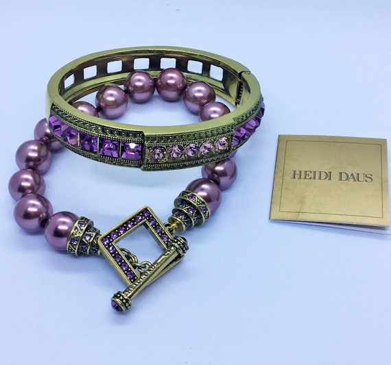 Fabulous HEIDI DAUS Art Deco Bangle & Pearl Brace… - image 2