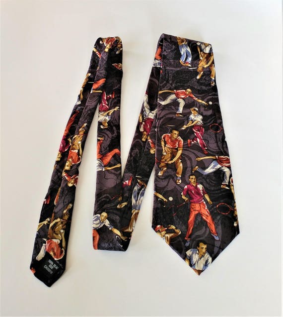 TENNIS  Rossetti Uomo SILK NECKTIE / Vintage Wide… - image 3