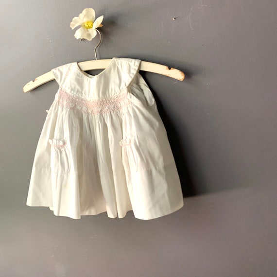 Vintage Baby Girl Dress, Polly Flinders Smocked D… - image 9