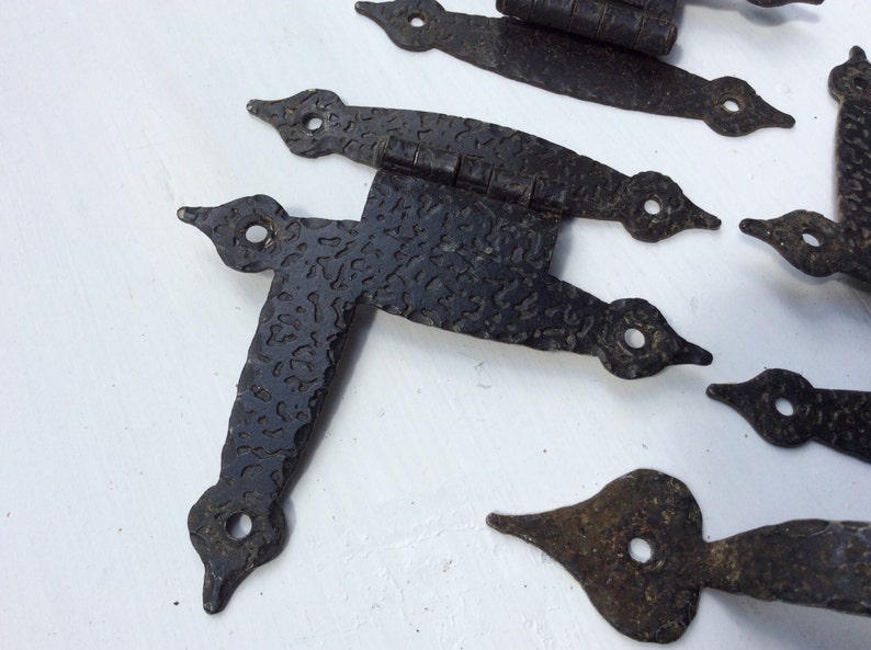 Primitive Country Pulls Hammered Iron Hardware Heart Etsy