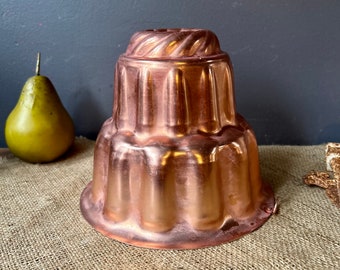 Vintage Copper Pudding Mold, Jello Form