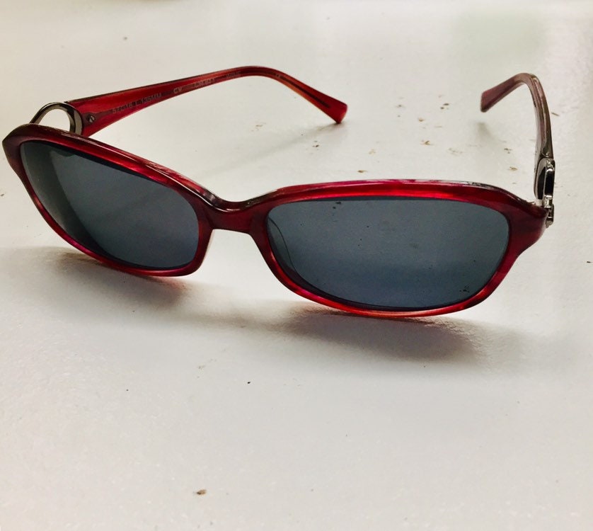 Cole Haan Sunglasses Red Frame women/men Vintage Cole Haan Sunglasses, Red Amber Color Frame, Dark  main image 3