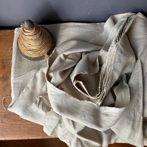 Vintage Natural Linen Fabric: Coarse Grain Weave, Eastern European