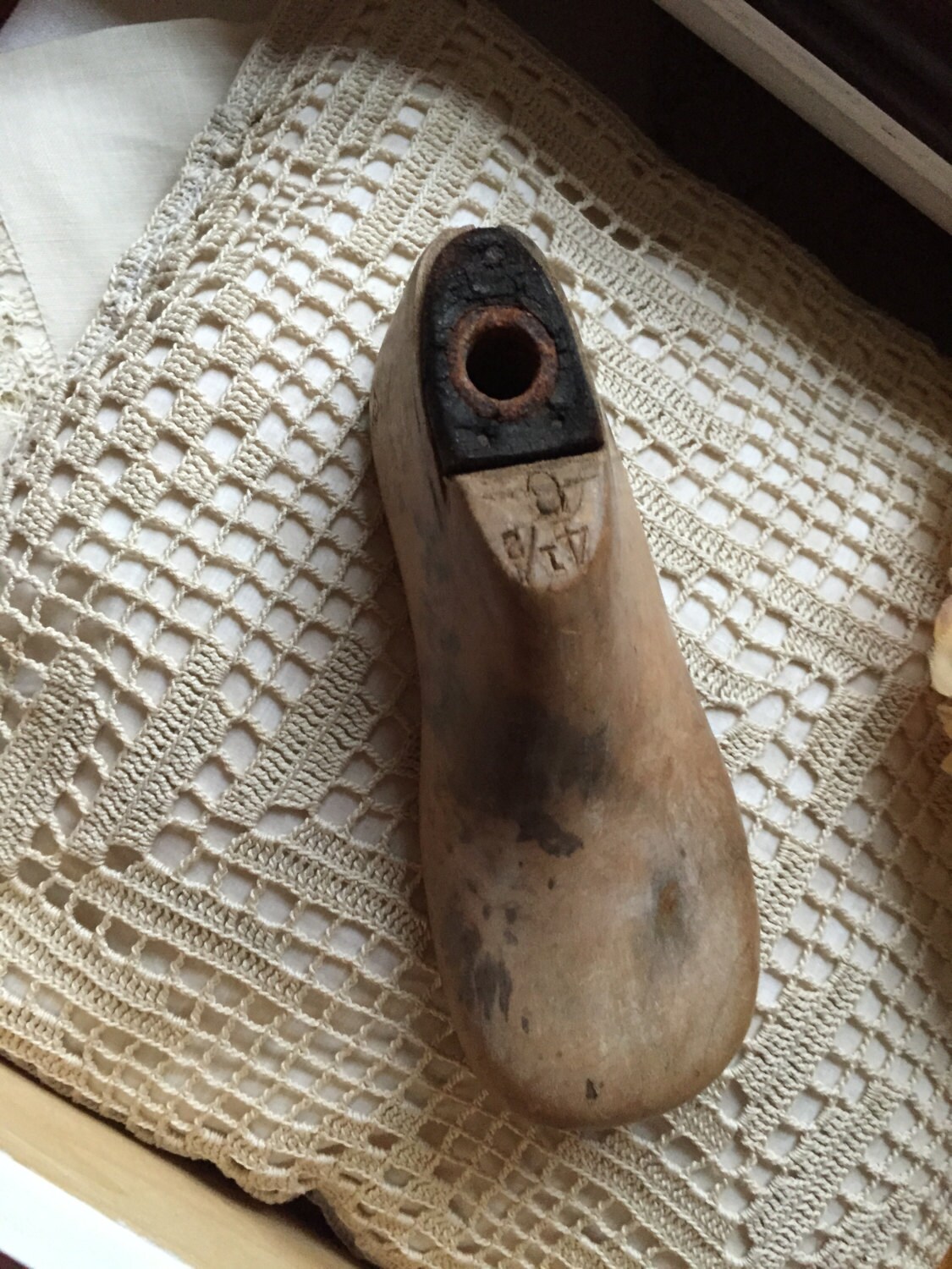 Antique Baby Shoe Form Cobbler Wood Shoe Form Vintage Baby