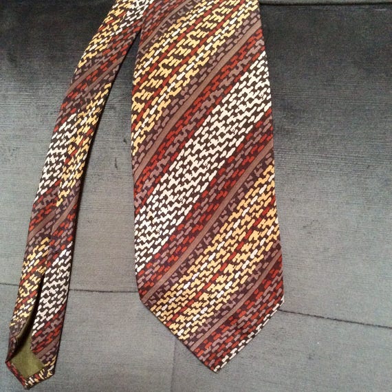 Silk Italian NeckTie Vintage 1970's Silk French D… - image 3